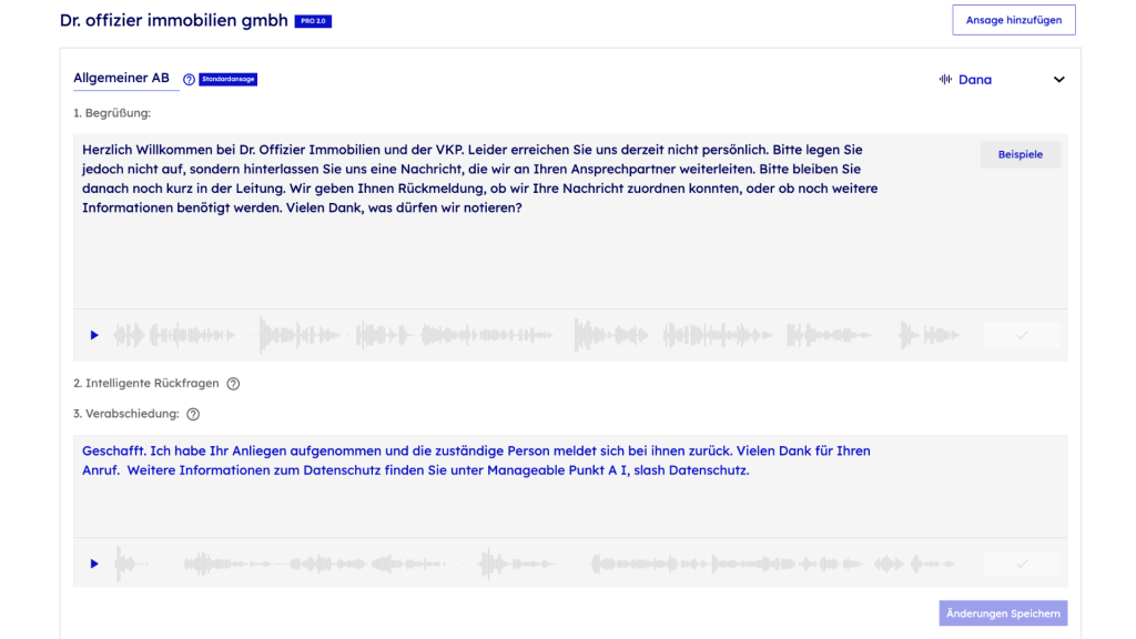 MANAGBLAI App Flows Telefonansage